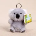 Cute grey koala plush toy keychain, soft stuffed animal bag pendant accessory. - Tiny Koala