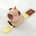Cute Capybara plush slap bracelet toy, soft stuffed animal wrist band for kids gift. - Capybara Riding Bee Slap Bracelet / Single Slap Bracelet