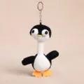 Cute long neck penguin plush keychain, funny stuffed animal bag charm and cute key ring. - Long Neck Penguin Pendant