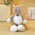 Jolie peluche rhinocéros gris avec ventre blanc, cadeau douillet parfait pour enfants et déco. - Rhinocéros