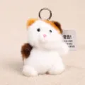Cute plush toy keychain, soft stuffed animal bag pendant, adorable gift accessory for kids. - Little Bean Calico Cat Plush Toys