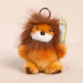 Cute fluffy lion plush doll keychain bag pendant fluffy animal toy gift for kids and women. - Little Bean Lion Plush