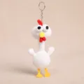 Cute long neck chicken plush keychain, soft stuffed animal bag hanging ornament pendant toy. - Long Neck Chicken Pendant