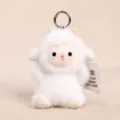 Fluffy white lamb plush keychain cute animal bag charm fluffy stuffed toy pendant gift. - Little Bean Lamb
