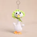 Cute long neck white goose plush keychain green hat bag charm fluffy stuffed animal pendant toy - Long Neck Duck Pendant
