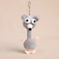 Adorably funny long neck mouse plush toy keychain, cute animal bag charm soft doll pendant - Long Neck Mouse Pendant