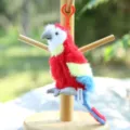 Colorful parrot plush toy keychain fluffy cute animal bag pendant red blue bird doll decor - Parrot Pendant / 12cm / Red