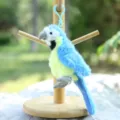 Cute blue yellow plush parrot keychain fluffy animal bag pendant toy lovely accessory - Parrot Pendant / 12cm / Blue