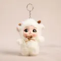 Lindo peluche oveja muñeca llavero esponjoso animal colgante bolso dije accesorio - Oveja Beige