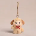 Lindo colgante de muñeco de cachorro de peluche con cara de vinilo, llavero de bolso decoración suave. - Cachorro Marrón Cuerda de Mano