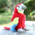 Colorful plush macaw parrot toy, soft stuffed animal doll for kids and home decor. - Parrot Doll / 22cm / Red