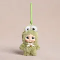 Lindo colgante de muñeca de peluche, llavero de rana verde para decorar bolsos. - Verde Rana Cuerda de Mano
