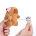 Peluche capibara giocattolo con ciondolo microfono estraibile per regalo borsa - Microfono retrattile giocattolo