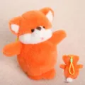 Orange white plush toy cute animal doll with hanging strap soft fluffy toy plush gift - Fox Pendant