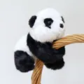 Süßes Panda Plüsch Klapparmband, weiches Stofftier Handgelenk Spielzeug für Kinder Geschenke. - 13cm / Schwarz-Weißer Panda