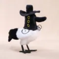 Black and white plush toy featuring a top hat and unique bird design, soft and cute doll. - Monster Hunter - Crow - Approx. 24cm/63g
