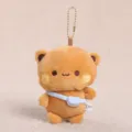 Süßer brauner Bär Plüsch Schlüsselanhänger mit Mini-Tasche,weiche Rucksack Deko Geschenk. - Schulbegleiter-Braunbär