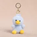 Cute Blue Duck Plush Toy Keychain Fluffy Animal Doll Pendant Bag Charm Gift For Kids - Blue