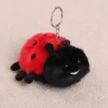 Cute plush ladybug keychain, soft stuffed insect bag charm with metal ring for women and kids. - Insect Series Ladybug - Approx. 13cm