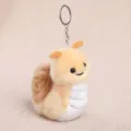 Cute snail plush keychain fluffy cartoon animal pendant soft stuffed bag charm for kids - Insect Series Snail Plush - Khaki - Approx. 13cm/63g