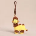 Cute plush camel keychain pendant, small stuffed animal bag charm accessory in yellow and brown. - Double Hump Camel Pendant (Hand Strap) / 15cm / 40g / Yellow