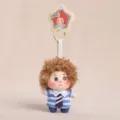 Simatico ciondolo in peluche a forma di stella con capelli afro ricci e portachiavi - Kaki