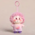 Simpatico portachiavi bambola peluche afro rosa, ciondolo borsa ragazzo stella. - Rosa