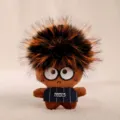 Grazioso peluche bambola stella con capelli afro soffici portachiavi borsa pendente. - Bambola Afro JS (Bottone di Stoffa) / Caffè Nero