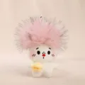 Simatico peluche stella bambola portachiavi ciondolo per borsa, morbido peluche stella imbottito. - Bambola Afro JS (Bottone di Stoffa) / bianco-rosa