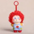 Simpatica bambola peluche afro ragazzo stella portachiavi borsa ciondolo giocattolo moda - Rosso