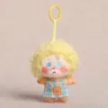 Graziosa bambola peluche con capelli ricci stella portachiavi borsa ciondolo giallo - Giallo