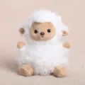 Cute white lamb plush toy doll, soft stuffed animal fluffy gift for kids and girls - Soft Lamb-Brown / 13cm