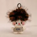 Simpatica bambola stella capelli esplosione peluche portachiavi ciondolo borsa carino - Nero Beige