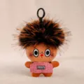 Simpatico portachiavi peluche starboy soffice, morbida bambola per borsa e chiavi. - Nero Marrone