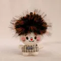 Grazioso bambola stella capelli esplosivi peluche ciondolo borsa portachiavi toy - Nero Beige