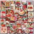 50 stuks schattige aardbei stickers waterdichte esthetische vinyl stickers voor laptop - 50 Vellen aardbei Ins-stijl