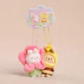 Magnetic plush couple keychains, cute bunny and bee plush pendant for bags and gifts. - Flower Elf - Bee Rabbit Red - 8cm - Red & Yellow