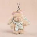 Nuovo stile cinese coniglio Wendy peluche portachiavi, simpatico ciondolo borsa e bambola. - Stile Fiocco (15cm) / Marrone