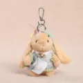 New Chinese style Wendy rabbit plush toy keychain cute backpack pendant doll gift for girls - Dressed Style (11cm) / Brown