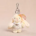 Cute Chinese style Wendy Rabbit plush toy keychain, adorable soft bag pendant gift. - Dressed Style (11cm) / Yellow