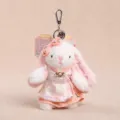 Chinese style Wendy rabbit plush toy keychain, cute fluffy bunny bag pendant and gift for girls. - Skirt Style (15cm) / White