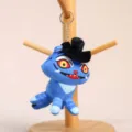 Cute blue tiger plush keychain with top hat, soft toy pendant, cartoon character bag accessory. - Monster Hunter Top Hat Tiger Keychain - Approx. 13cm / 31g