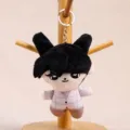 K-POP black hair cat ear plush doll keychain, cute stuffed animal pendant accessory variant. - Boy Band Male with Black Hair and Vest