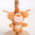 Peluche cara de vinilo muñeca llavero lindo dibujo animado mochila colgante juguete - Naranja