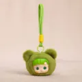Lindo colgante de muñeca de felpa llavero monstruo peludo accesorio de bolsa verde - Verde
