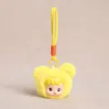 Porte-clés poupée vinyle en peluche, charm de sac mignon avec capuche animale jaune. - Jaune