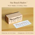 Houten stempel met sterrentak motief voor journaling, scrapbooking en creatieve knutsels. - 1 Stuk / Sterrenschaduwen van takken
