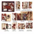 Vintage scrapbook gift set with 152pcs aesthetic stickers, notebooks and journaling paper. - Rose Poetics (152 Pcs)