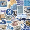 Blauwe esthetische stickerpakket waterdichte schattige dagboek decoratie 30st - Blauwe Vakantie Stickerpakket / 30 Stuks/Verpakking