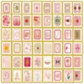 Detail of aesthetic love stamp stickers sheet, gold foil PET waterproof DIY journal decors. - 50 Pcs Love Stamps TJ015
